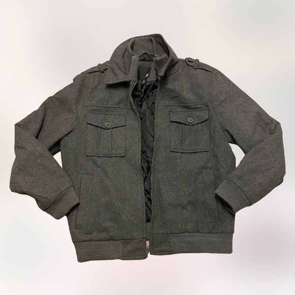 J ferrar wool modern fit quilt lined wool jacket mens large - Picture 1 of 9